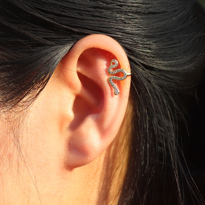 Клипсы с искусственным хрящевым покрытием женские изящные серьги-клипсы