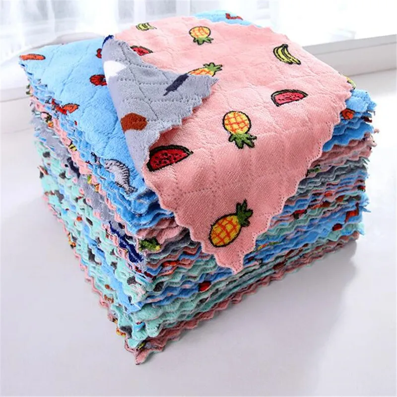 

1/5PCS Kitchen Tool Cleaning Cloth For Washing Dishs Kitchen Double Side Super Absorbent Dishcloth Kitchen Towel Rags