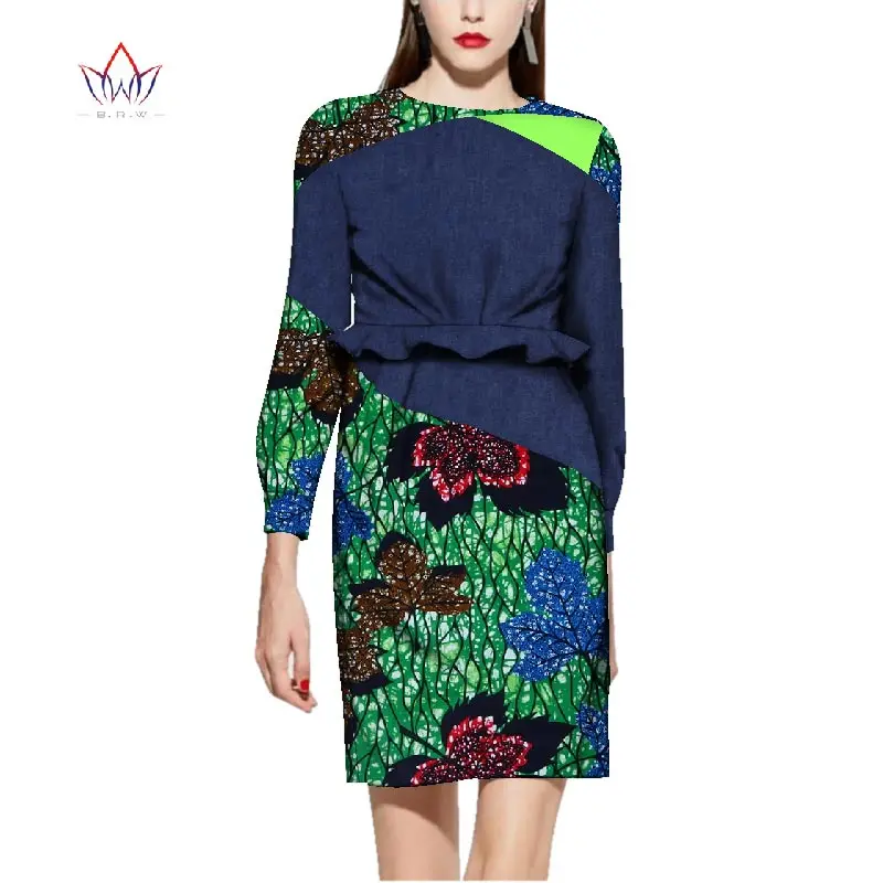 Платья для женщин в африканском стиле повседневные 2021 полный рукав Китайская