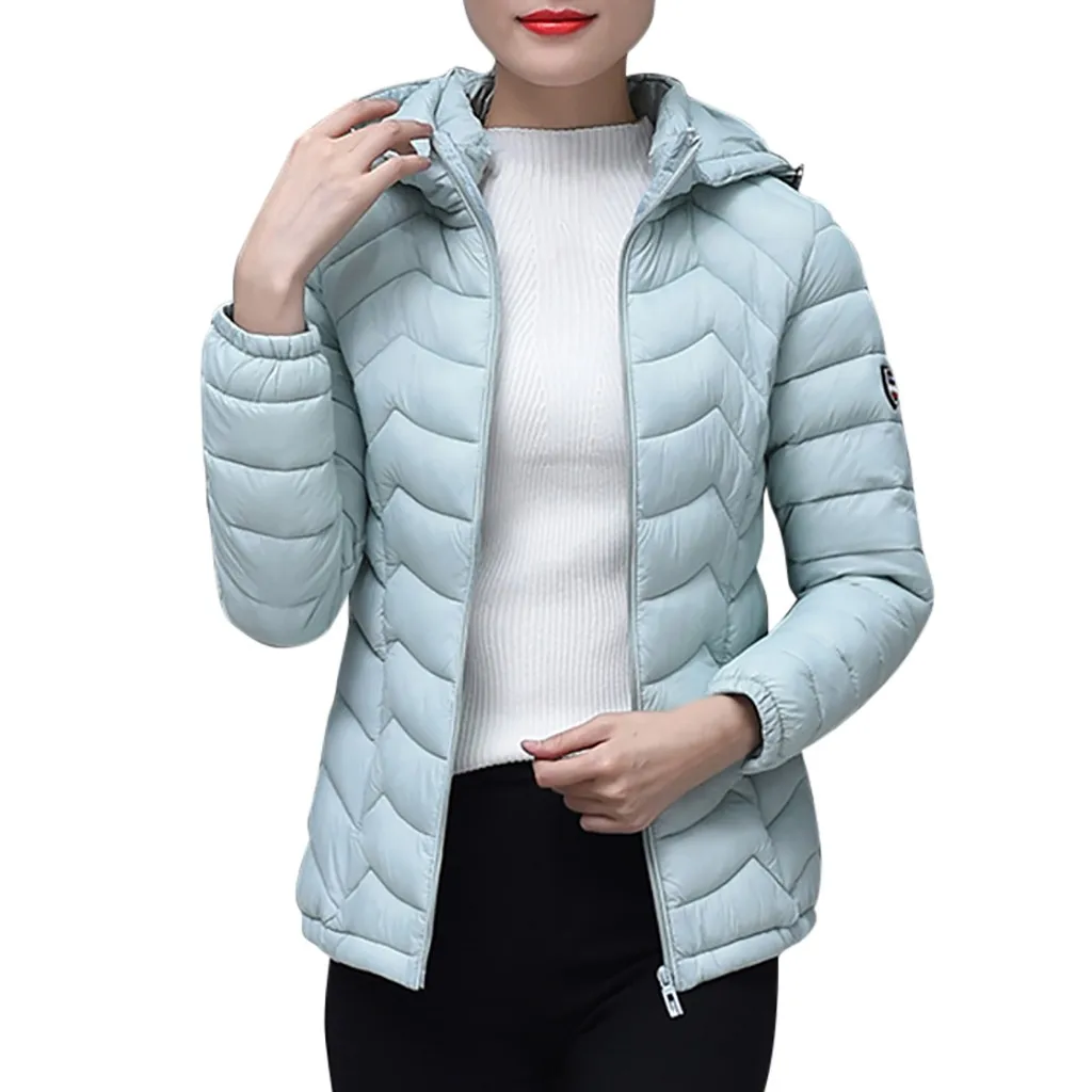 Blue С капюшоном Для женщин зимняя куртка с хлопковой подкладкой Для женщин пальто осень Casaco женское Inverno твердая цветная парка стенд# J30 - Цвет: Blue