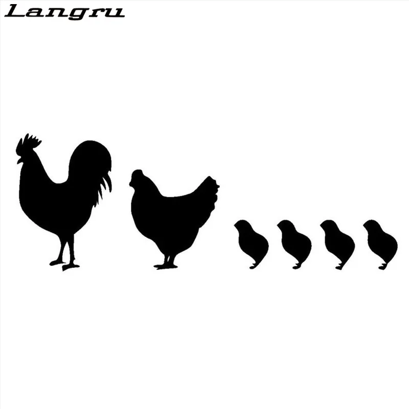 Langru 20*7 3 см забавная курица Милая Наклейка на тело Автомобиля Виниловые