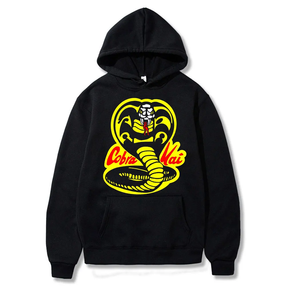 

New Black Hoodie COBRA KAI Hoodies Men Women Sweatshirts Harajuku Hip Hop Hooded COBRA KAI Boys Girls Casual Popular Pullovers