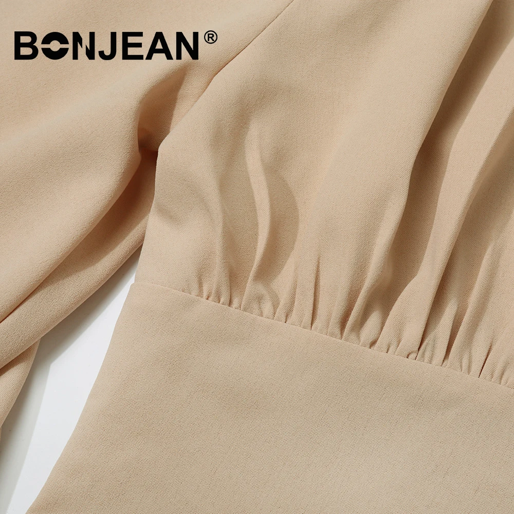 

Puff Sleeve Top Women Shirts V Neck Khaki Long Sleeve Blouse Elegant Ladies Office Blouse Woman Shirt Spring Summer Tops H039
