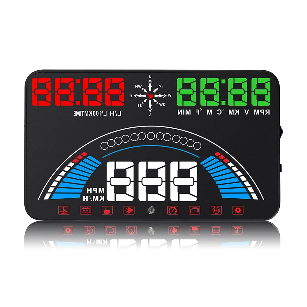 

Black S7 Car HUD Display Auto Diagnostic Scanner Car Head Up Display Car Detector Speed Projector with OBDII+GPS