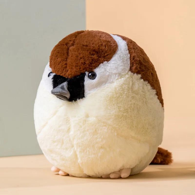 

Tit Cushion Doll Simulation Round Sparrow Bird Appease Plush Toy Birthday Gift Holiday