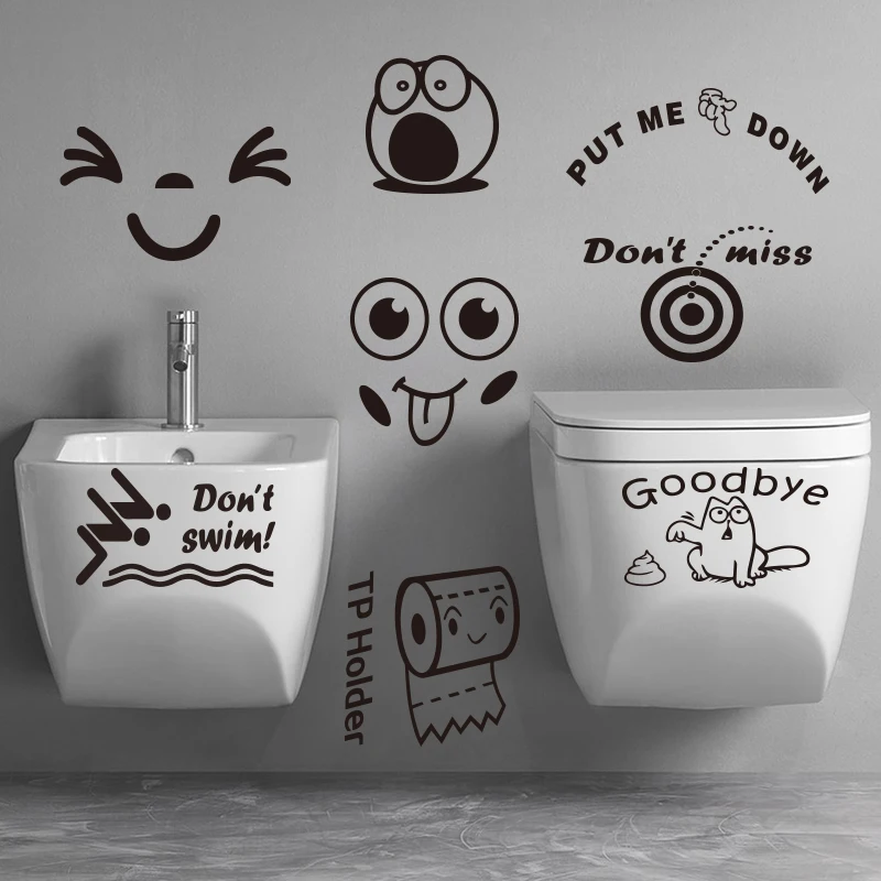 

BANMU PVC Self-adhesive Home Decor Wall Stickers Cartoon Smile Face Wall Decals for Livingroom Decoration