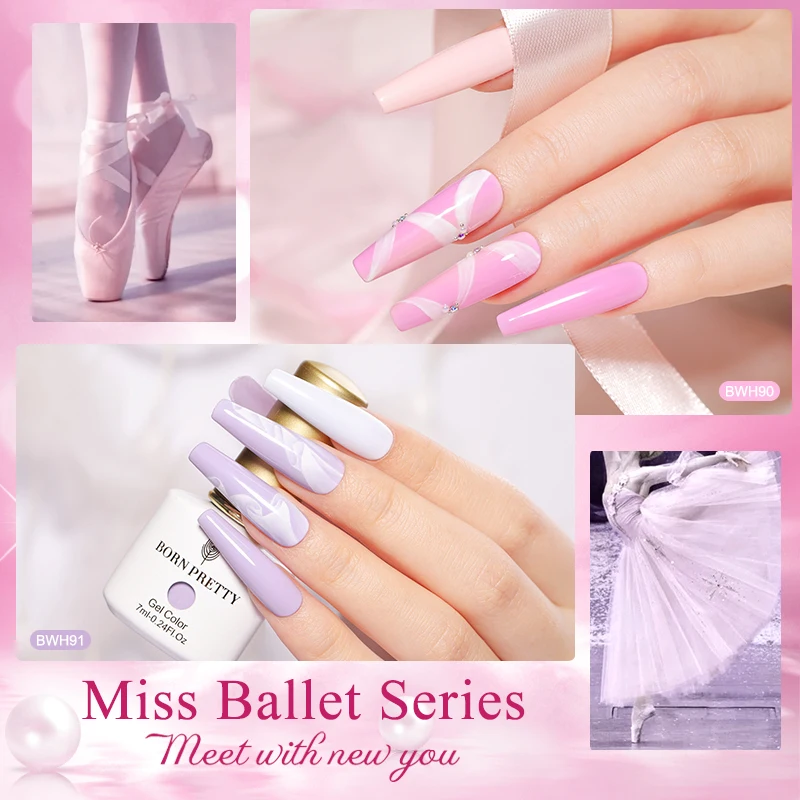 BORN PRETTY 1 бутылка 7 мл Miss Ballet серия Розовый Фиолетовый Синий гель лак для ногтей 114