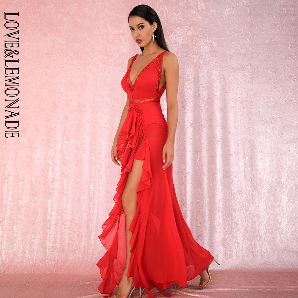 LOVE&ampLEMONADE Сексуальное красное сексуальное нижнее белье с глубоким v-образным