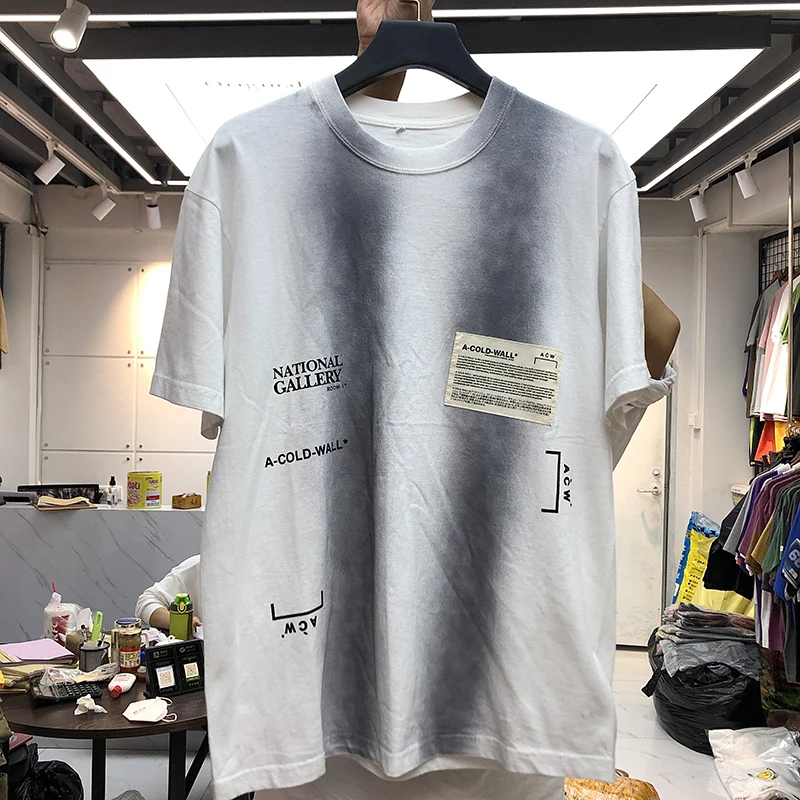 Новый стиль A COLD стены футболка 2020 для мужчин женщин в винтажном стиле белая/серая