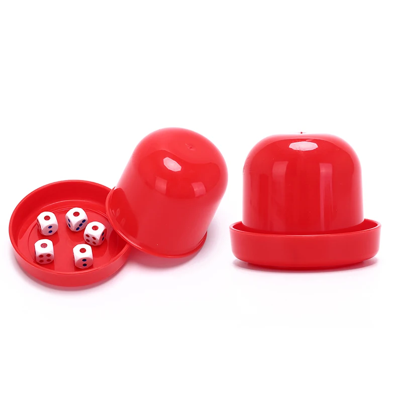 1 шт. гадающая игра в кости чашка с 5 кубиками пластиковый цилиндрической формы