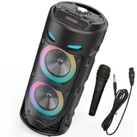high power home karaoke bluetooth speaker portable outdoor sound column wireless stereo subwoofer party speaker with microphone