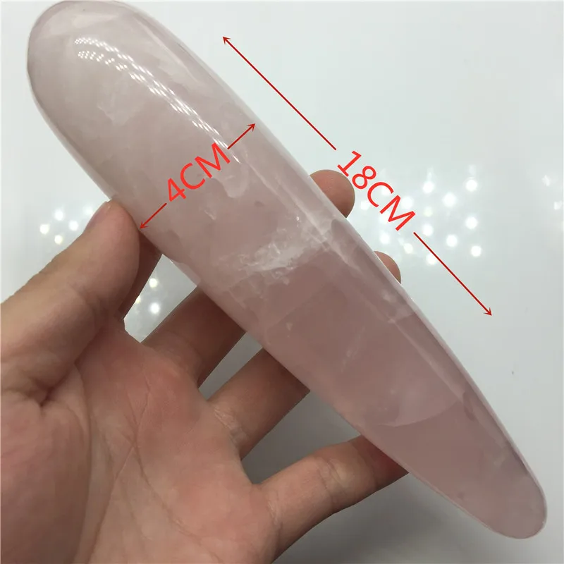 18cm quartz crystal stone wand large long Natural pink rose quartz crystal massage wand yoni wand for health healing crystals
