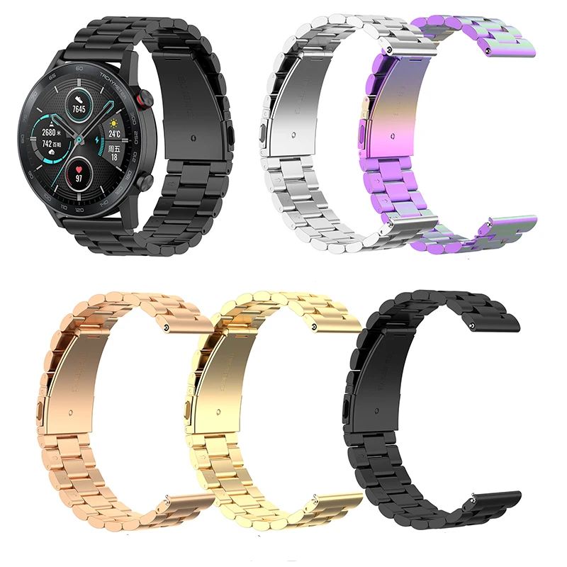 

Ремешок для часов Honor Magic Watch 2, браслет из нержавеющей стали для смарт-часов Huawei Watch GT 2 46 мм, 22 мм