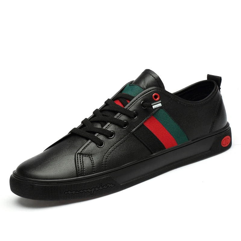 

New spring and autumn men's leather vulcanized shoes white shoes lace-up men's shoes men's casual sports shoes outdoor flat shoe