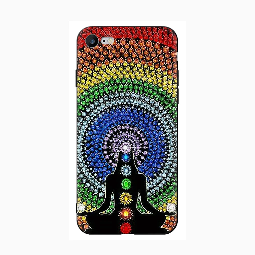 Мягкий силиконовый чехол для телефона Мандала чакра йоги iphone 5 5s SE 2020 6 6s 7 8 Plus X XR XS