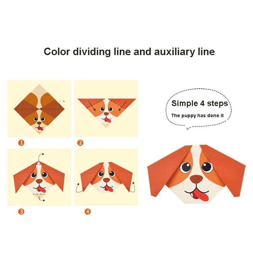 54 шт./лот детская Бумажная книга оригами для рисунка животных 3D пазл сделай сам