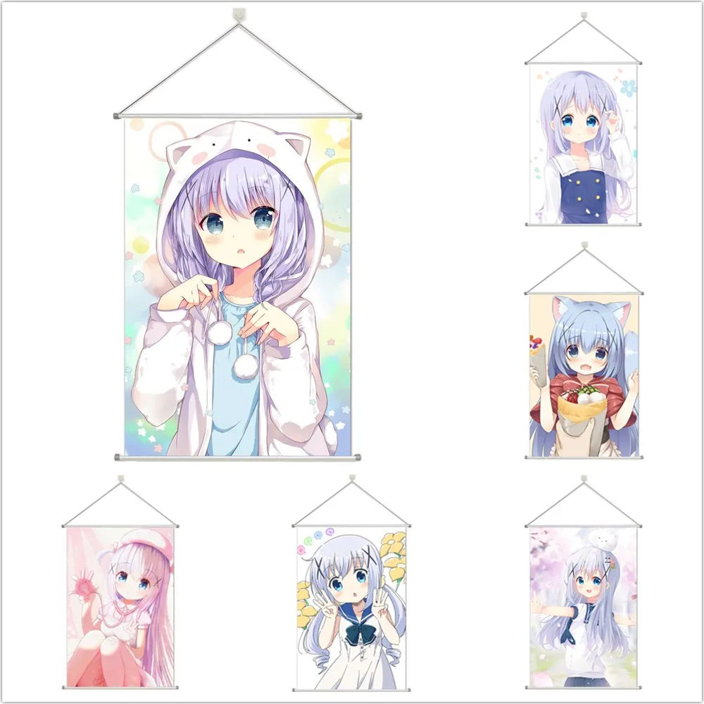 

Is The Order A Rabbit？Kafuu Chino Alloy Scroll Cartoon Comic Scroll Hanging Wall Decor