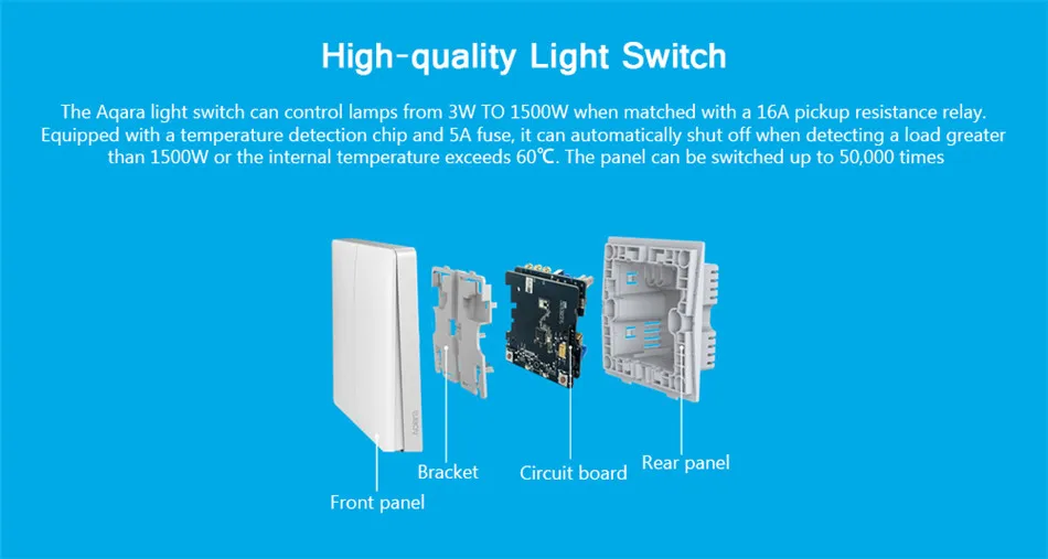 Умный Домашний Светильник Xiaomi Aqara Mijia с одним пожарным проводом ZigBee, беспроводной ключ, настенный выключатель через приложение для смартфона