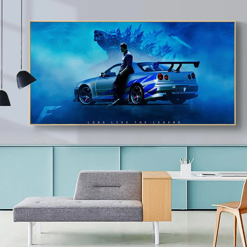 

Modern Nissan Skyline GTR R34 Car Canvas Painting Wall Art Posters and Prints Wall Art Pictures for Living Room Cuadros