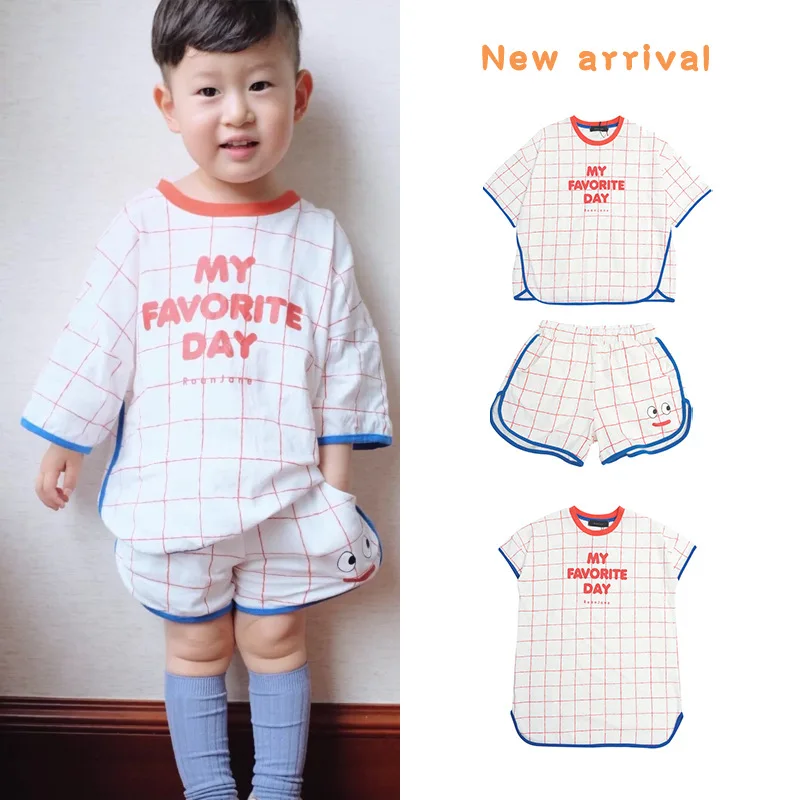 

INS Kids Fashion 2020 New Hit Boys Girls Childrens Short Sleeve T-shirts Shorts Dresses Kids Summer Clothes Cotton Clothes Set