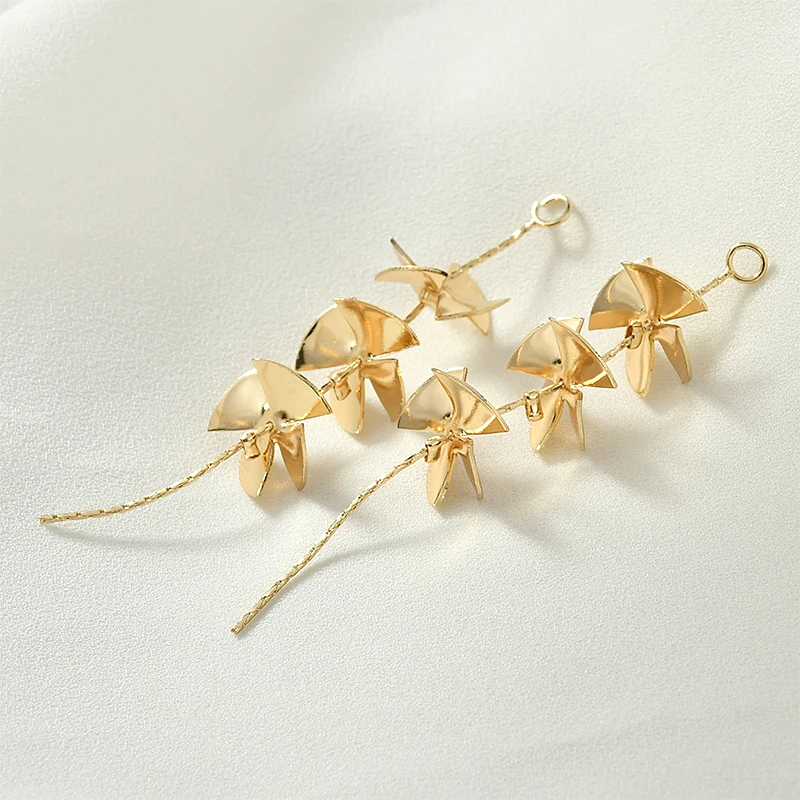 Серьги ручной работы с медным покрытием 18 К настоящее золото передовое чувство