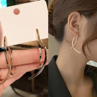 korean hot selling double c shiny rhinestone dangle earrings for women romantic wedding jewelry party sexy earring 2022new trend