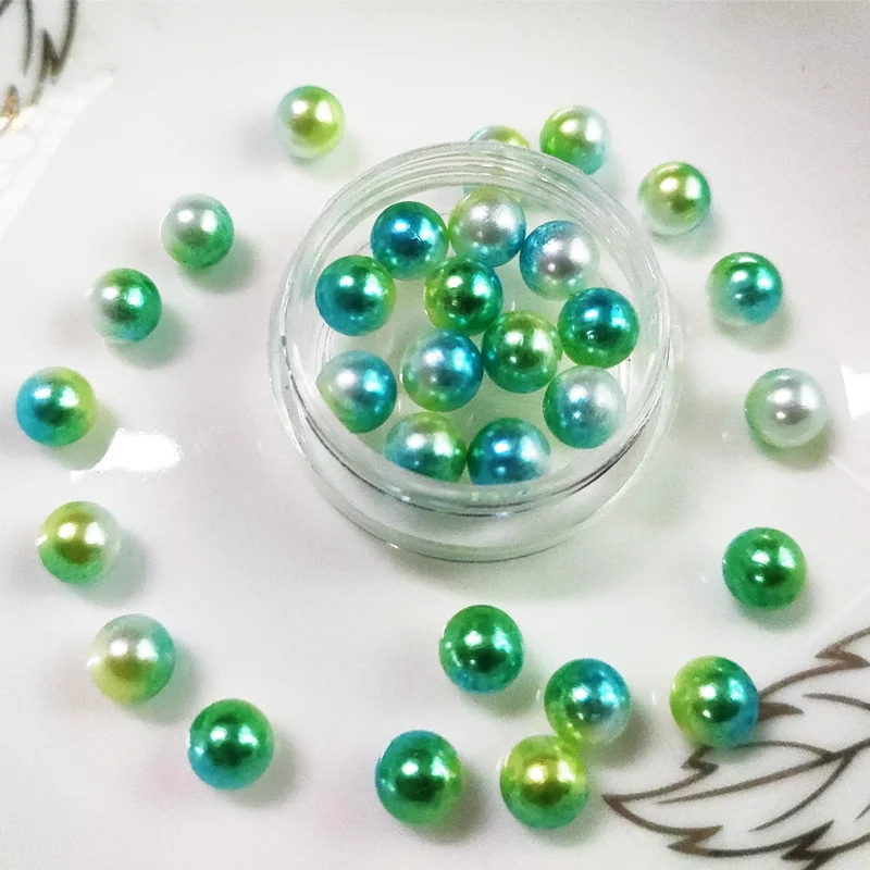 30 шт./пакет цветные жемчужные бусины для наполнения ювелирных изделий Нейл арт