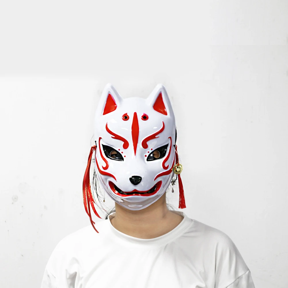 Новинка пластиковая маска в японском стиле с изображением головы собаки лисы