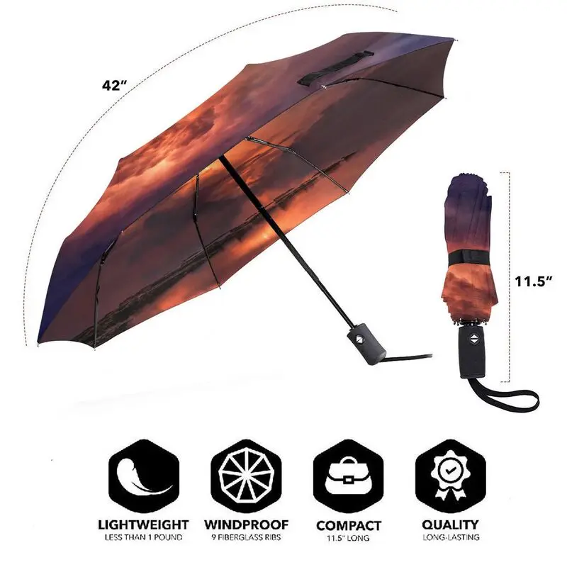 Снаружи складной зонт молния пользовательская картина печать зонтик дождливые