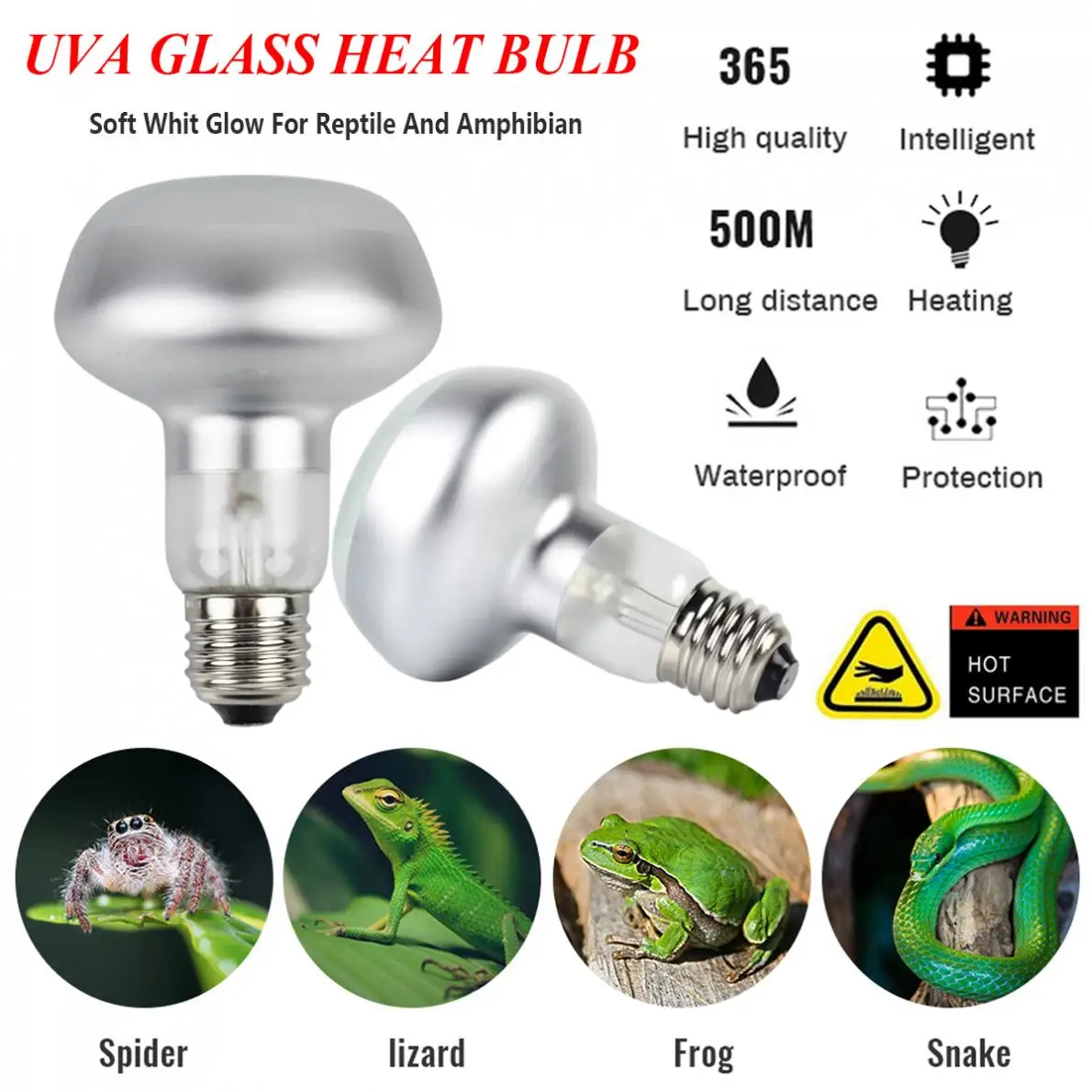 

60W 75W 100W Pet Heating Lamp UVA Day Light Heater Bulb Farm Light for Turtle Aquarium Aquatic Reptile
