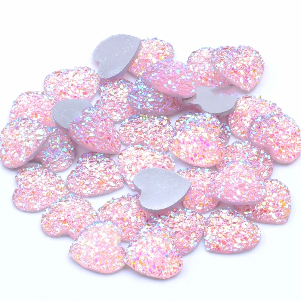 40 шт. 14 мм Гипсофила сердце Кристалл Плоская задняя стразы отделка Скрапбукинг