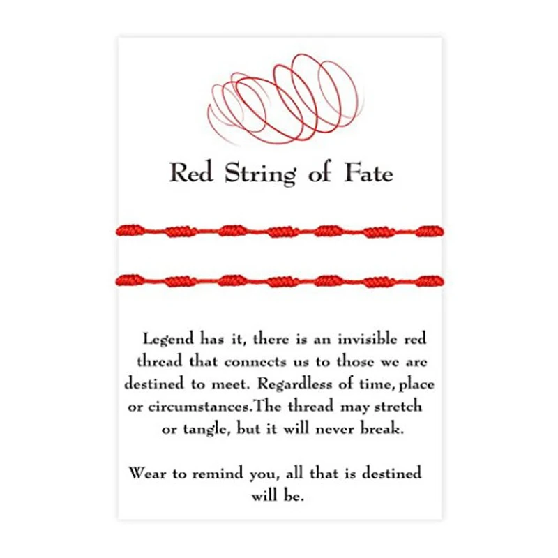 2 шт./компл. 7 узлов Защита Красный веревочный браслет регулируемый Каббала узел