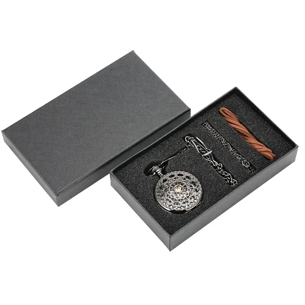 

Vintage Mechanical Pocket Watch Set Luxury Pendant Watches for Men Pendant Clock Necklace Chain Pouch Bag reloj de bolsillo