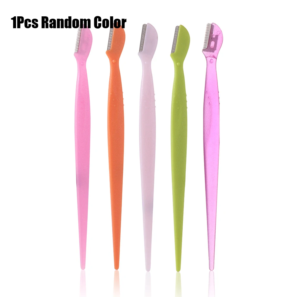 1 Pcs Random Color Мини-бритва для бровей, нож, безопасный нож, шейпер, бритва, лезвие для губ, для удаления бровей, волос, триммер, инструменты для макияжа лица - Цвет: 1 Pcs Random Color