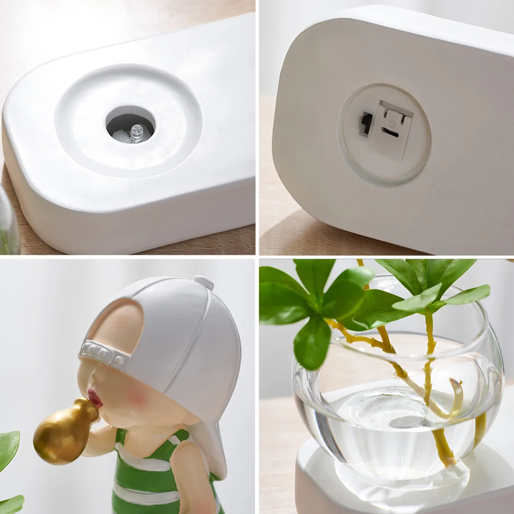 

Cartoom Character Figurine Hydroponics Glass Flower Vase Interior Home Decor Living Room Decoration Terrarium Desk Accessories