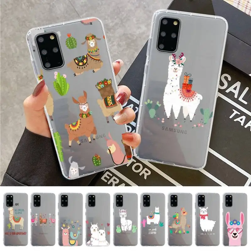 

MaiYaCa Kawaii Cute Llama Alpaca Animals Phone Case For Samsung A 10 20 30 50s 70 51 52 71 4g 12 31 21 31 S 20 21 plus Ultra