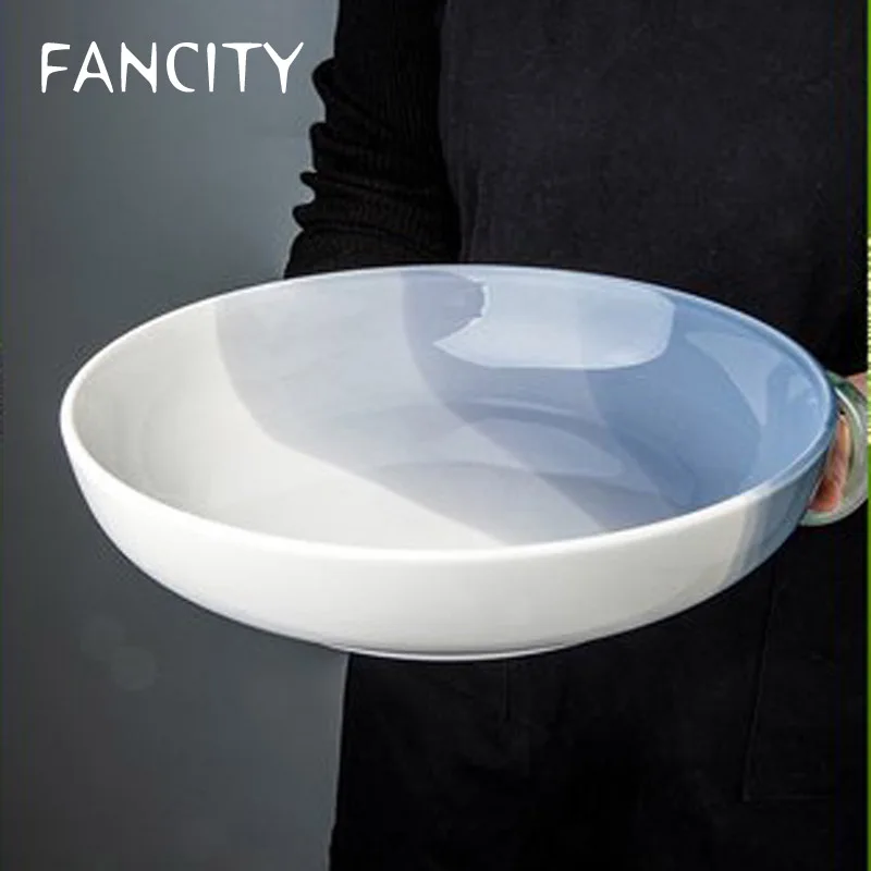 

Керамическая миска FANCITY, глубокая миска в европейском стиле, большая миска для салата, бытовая миска для супа, миска для лапши с подсветкой