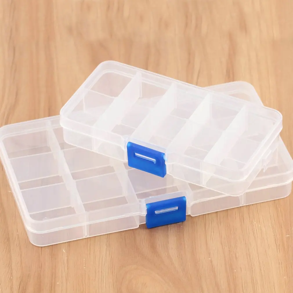 Пластиковая 10 слотов регулируемая коробка для хранения ювелирных изделий чехол