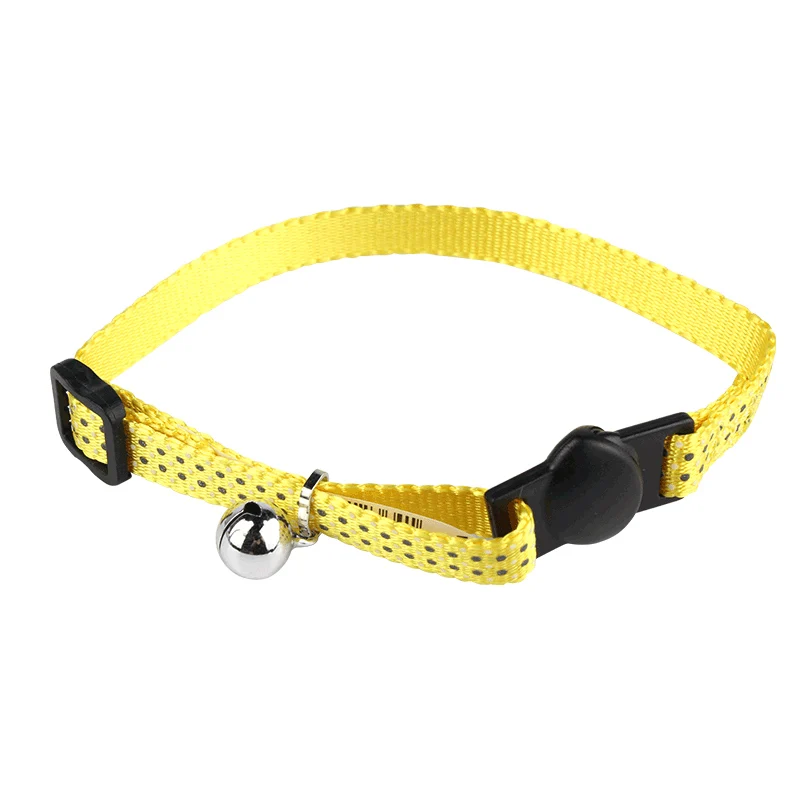 Яркий Светоотражающий ошейник для кошек регулируемый красивый с колокольчиком