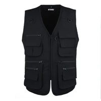 big size fishing vest male with many pockets men sleeveless jacket black waistcoat work vests outdoors vest plus large size 7xl