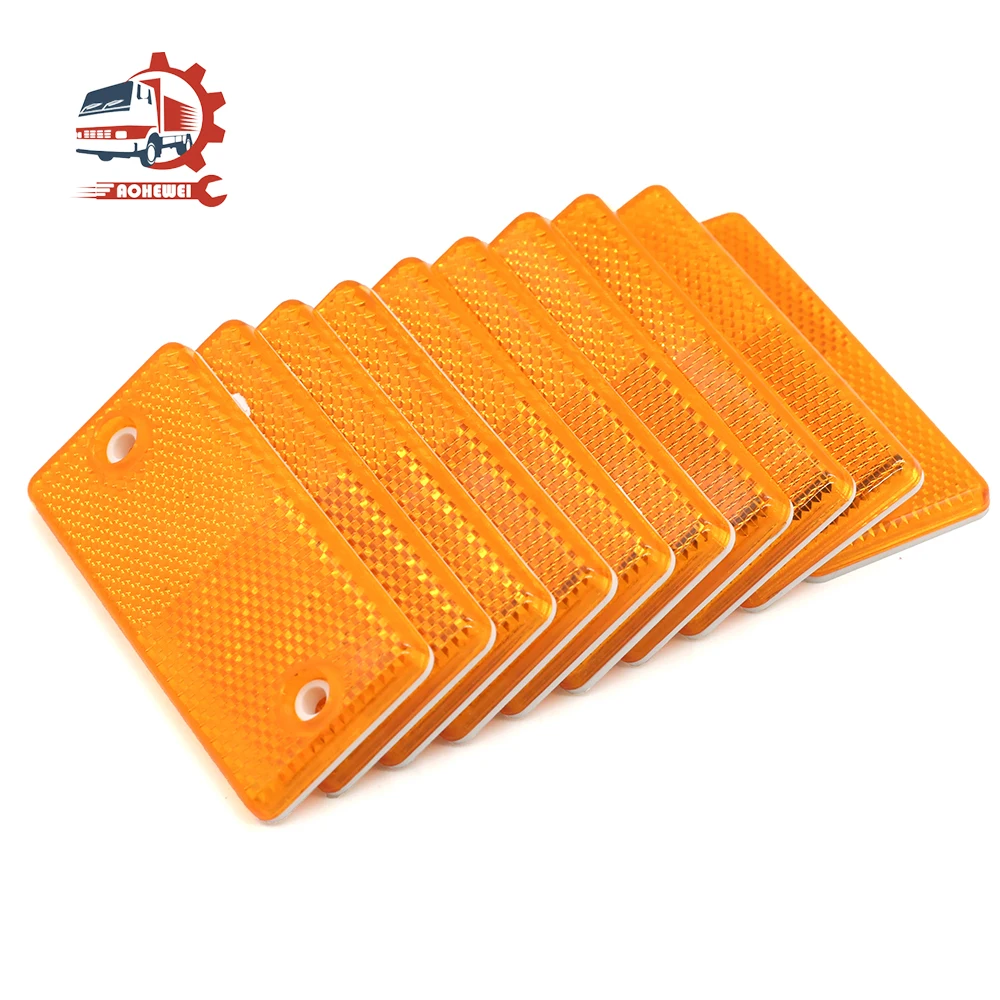 

AOHEWEI Trailers Rear Reflector Yellow Reflective Safety Strips Screw Fixing for Caravan Van Truck Gate Posts ECE Approval 1pcs