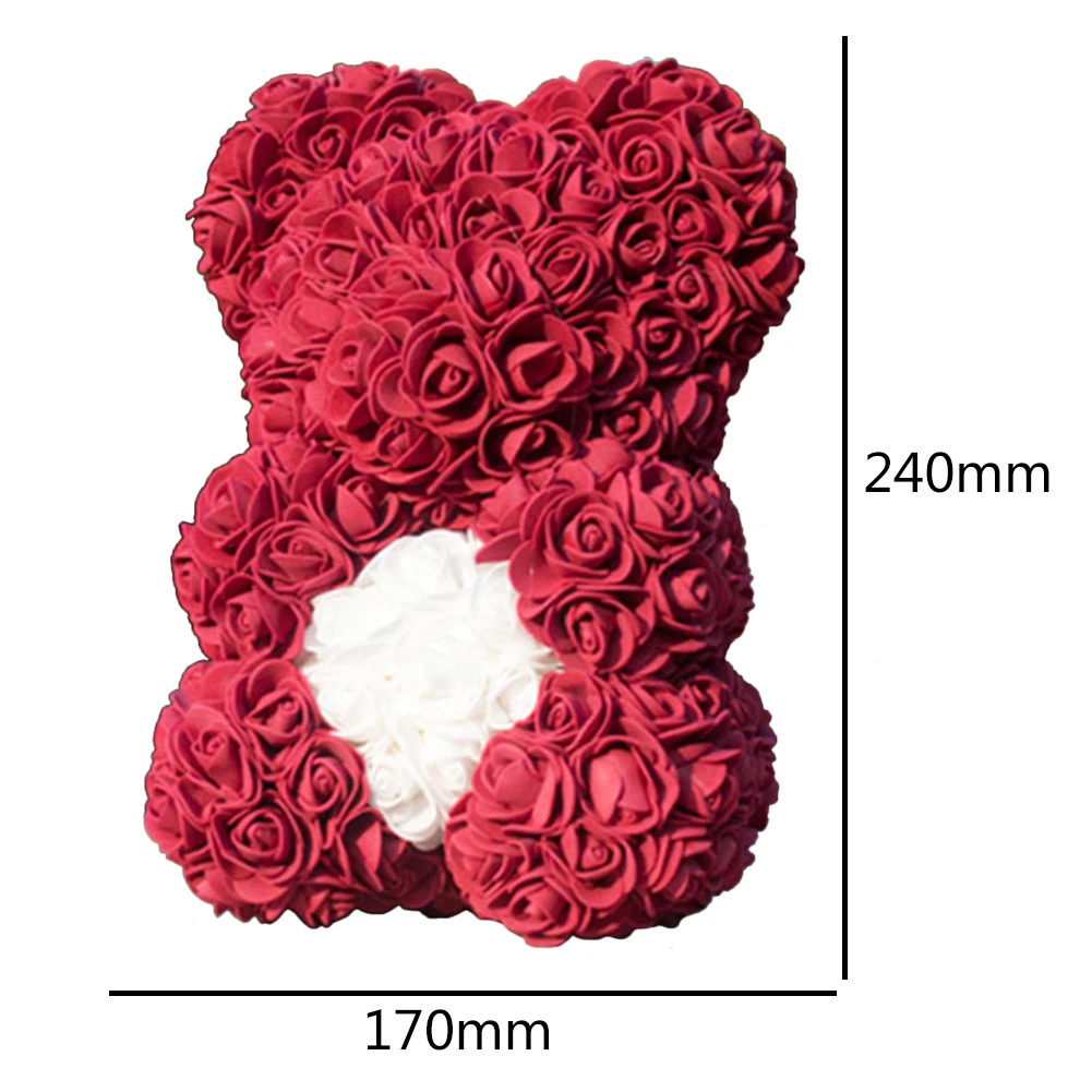 Подарок на день Святого Валентина 25 см красная роза мишка тедди мыло из пены