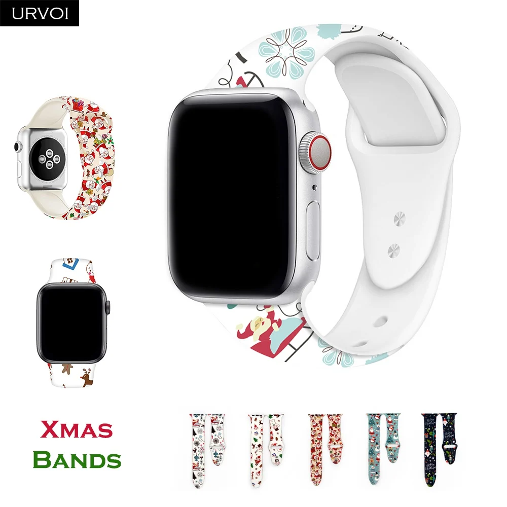 URVOI спортивный ремешок для Apple Watch серии 54 3 2 1 силиконовый iWatch разноцветные