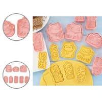 anti deform 8pcsset unique lovely fortune cat cookie cutter pp biscuit mold lightweight for bakery