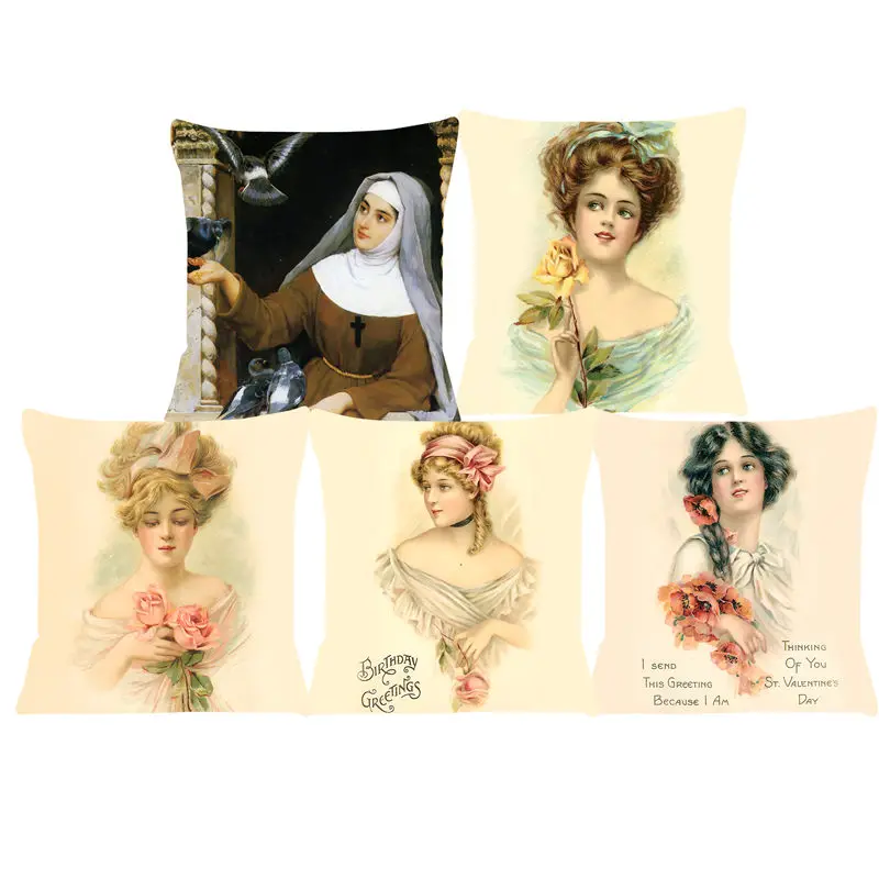 Европейские женские летние туфли картина маслом чехол для подушки декоративные