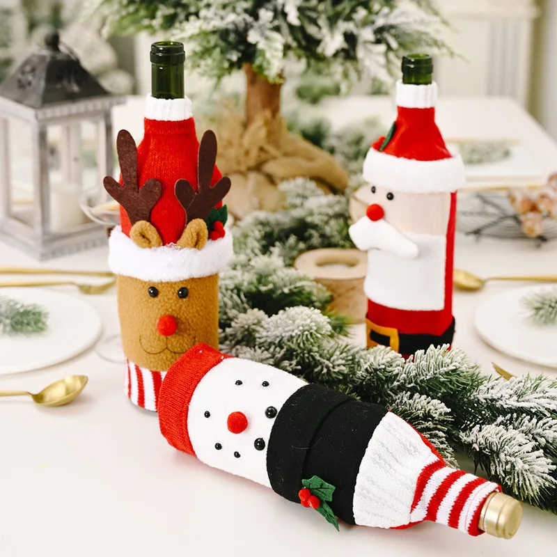 

Merry Christmas Wine Bottle Cover Christmas Decorations for Home 2020 Christmas Ornament New Year's Decor Xmas Gifts Navidad2022