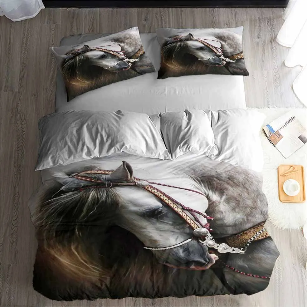 HELENGILI 3D Постельное белье с принтом лошади постельное Bedcloth Наволочка на подушку
