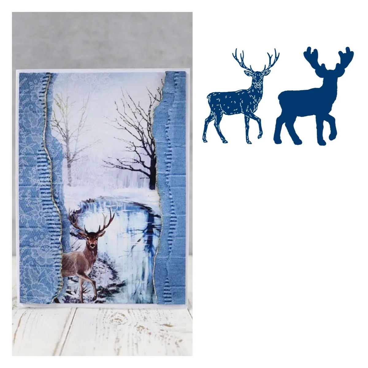 

Winter Stag Metal Cutting Dies Scrapbook Diary Decoration Stencil Embossing Template DIY Greeting Card Handmade 2021 NEW