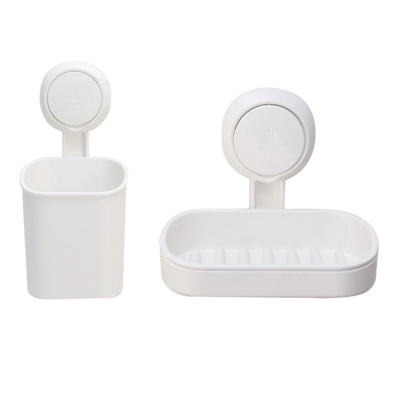

Wall-mounted Storage Box Vacuum suction cup Storage Box Soap holder Drainable Can bear 5kg 9.4*9.2*19.5cm TPR+ABS material