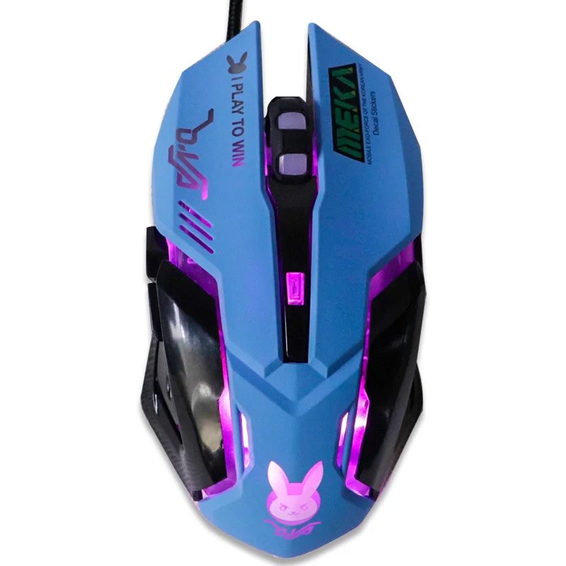 

USB Wired Gaming Mouse Pink Computer Professional E-sports Mouse 2400 DPI Colorful Backlit Silent Mouse For Lol Data Laptop Pc